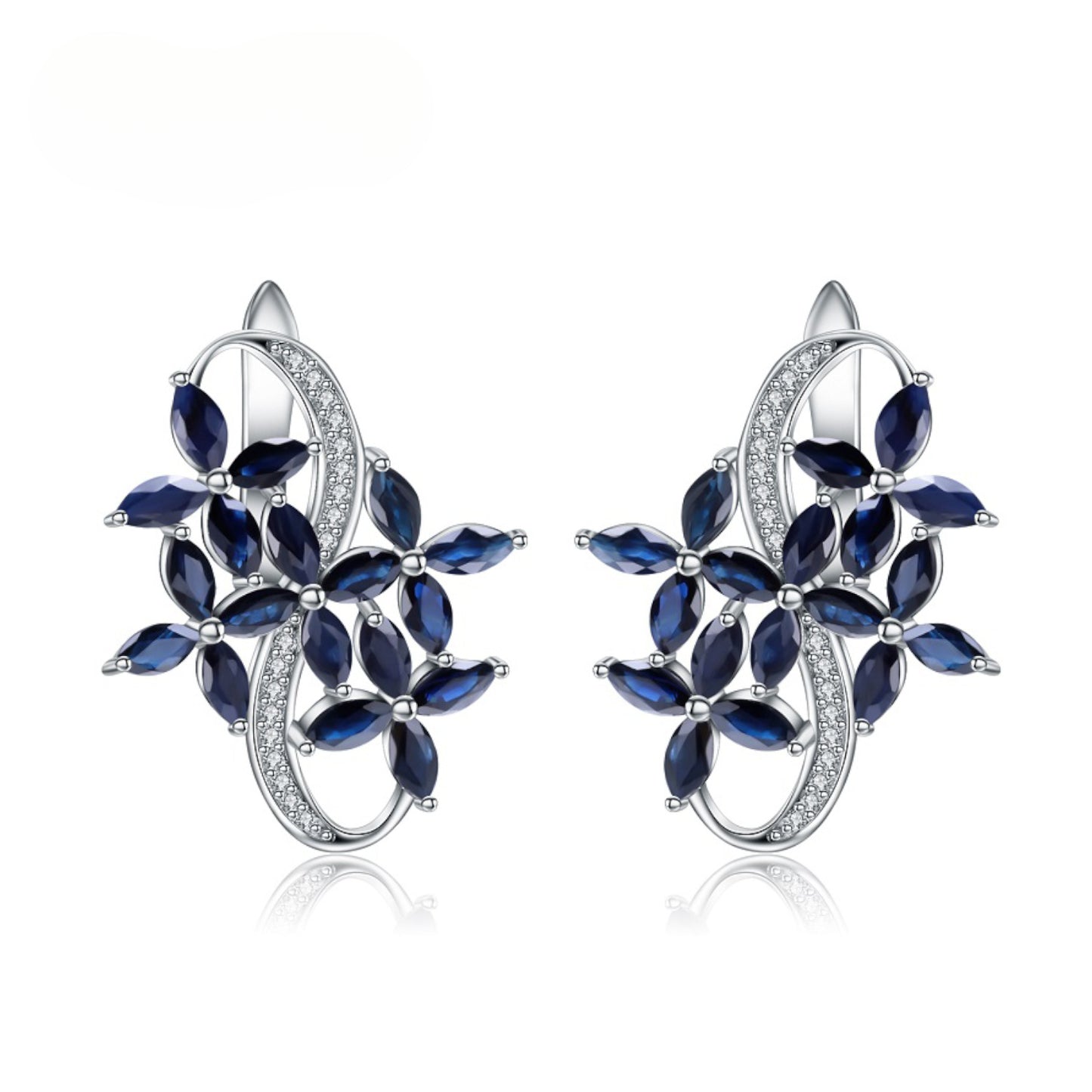 Design-inspired Sapphire Earrings Advanced Sense s925Silver Inlaid Natural Gemstone Earrings