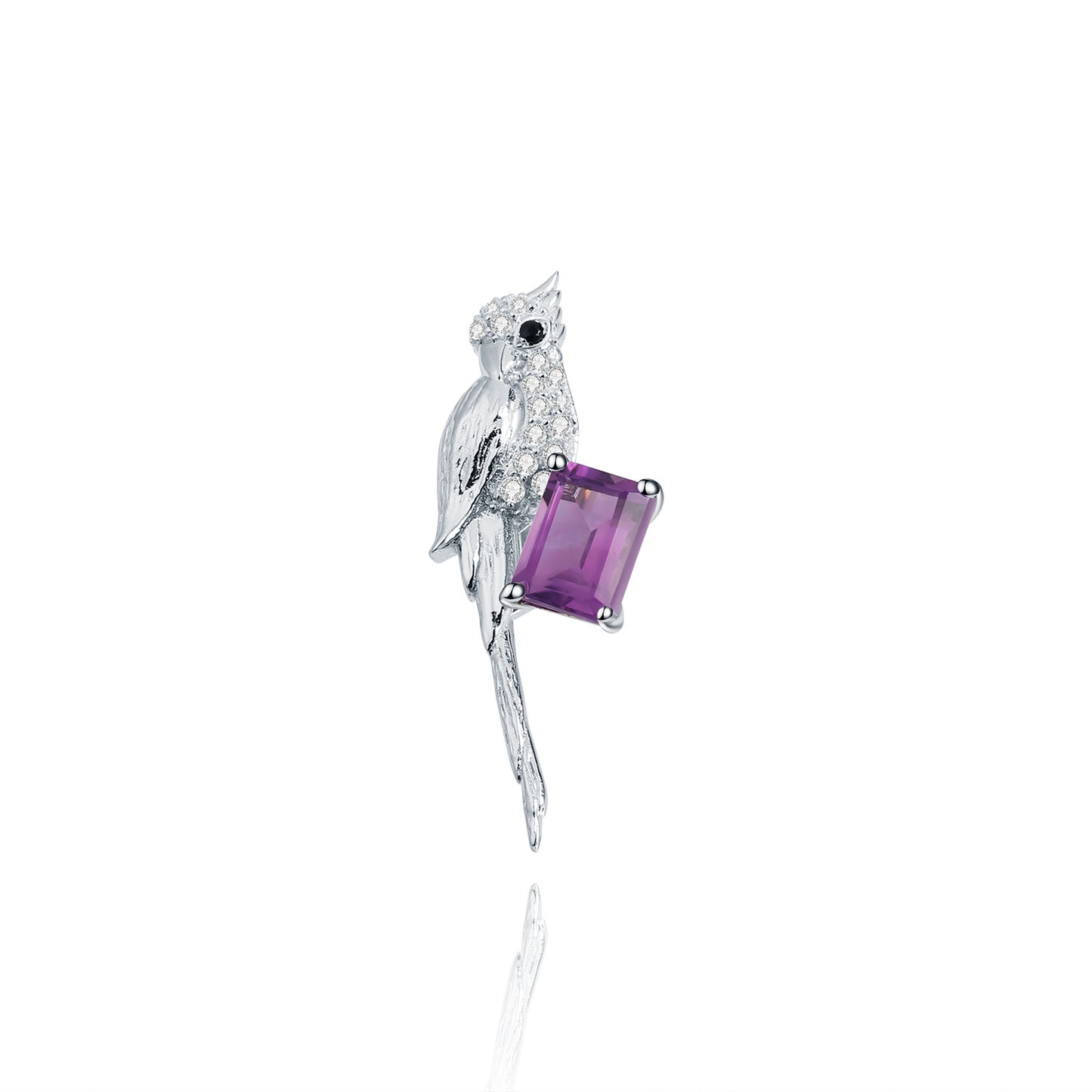 Designer High-End Natural Gemstone Jewelry Set Bird Design925Silver Ring Earrings Pendant