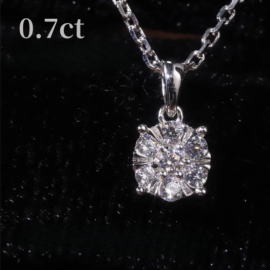Light Luxury chic Fengqun Inlaid Crushed Diamond Cultivated Diamond Pendant9/10/14/18k White Gold Rose Gold Yellow Gold Necklace