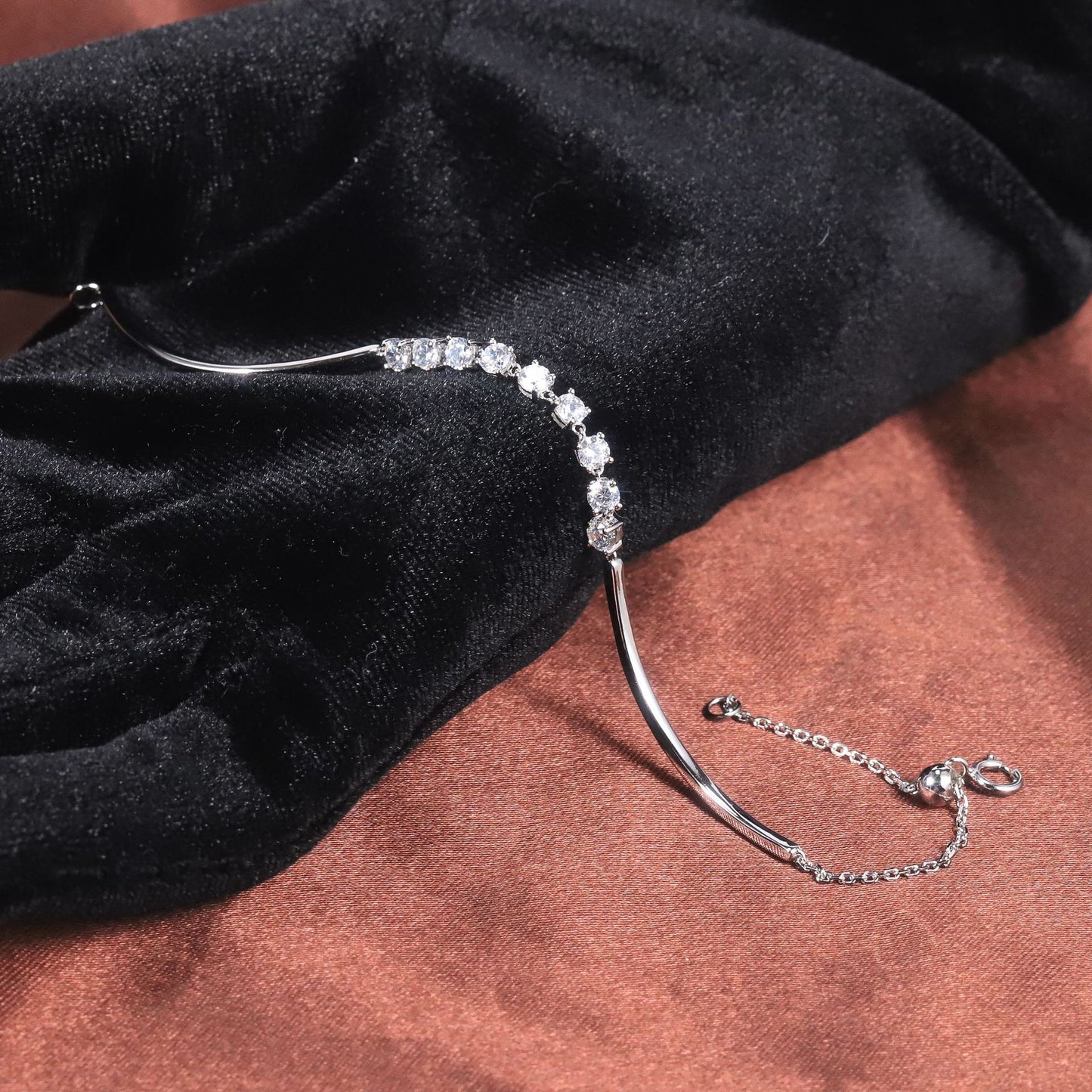 Light luxury temperament chic Single Row Diamond Bracelet9/10/14/18k Gold CVD/HPHT Lab-grown Diamond Bracelet