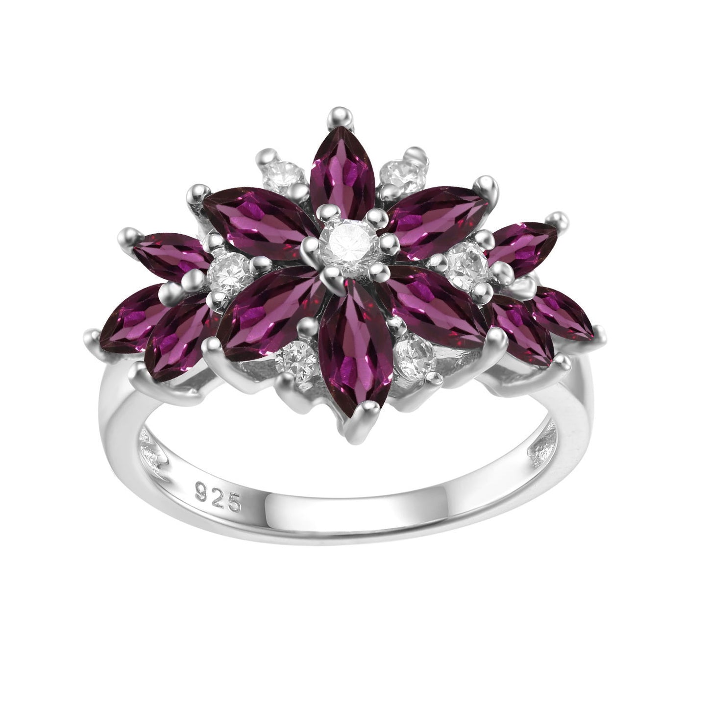 Luxury Fashion Natural Gemstone Ring for Women Sophisticated Design s925Sterling Silver Fully-Inlaid Natural Tourmaline Ring
