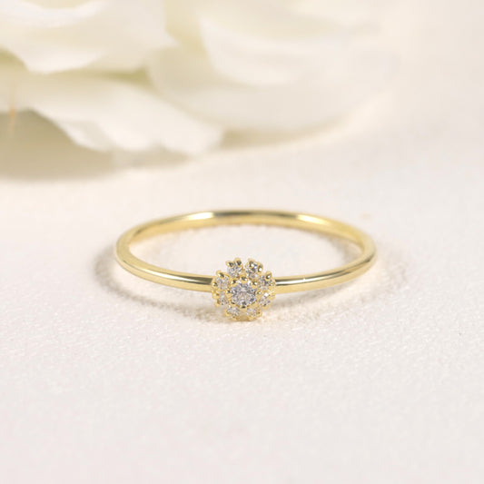 Refined and Simple Ring s925Sterling Silver Inlaid Moissanite Golden Dawn Series Small Ring Twin Couple Couple Rings