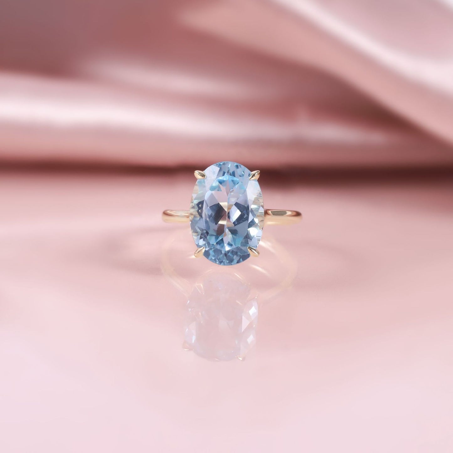 Minimalist Fresh Ring s925Sterling Silver Inlaid with Natural Colorful Gemstone Topaz5/6Large Carat Main Stone Ring