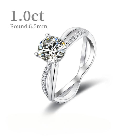 Unique Design of Double Arms1Carat Moissanite Ring9/10/14/18k Gold Rose Gold Yellow Gold Ring for Men and Women