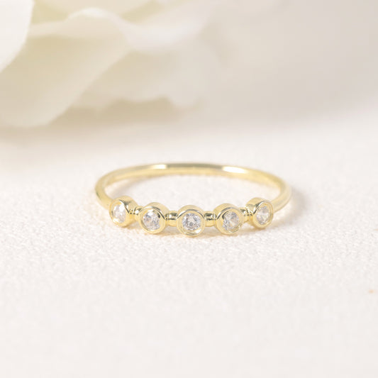 Minimalist Style High-end Ring Bubble Golden Dawn Series s925Sterling Silver Moissanite Small Ring Unisex Couple Rings