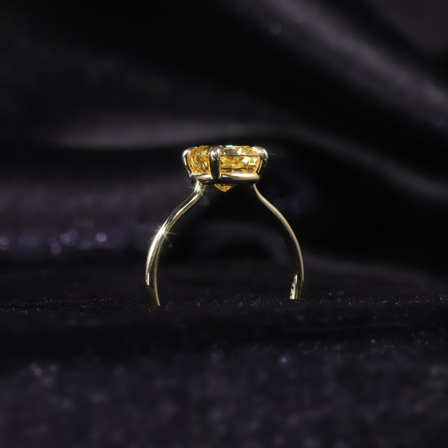 Simple and Pure9/10/14/18k Gold ring1.75Carat Ice Flower Cut High Carbon Diamond Wedding Ring Square Yellow Diamond Ring