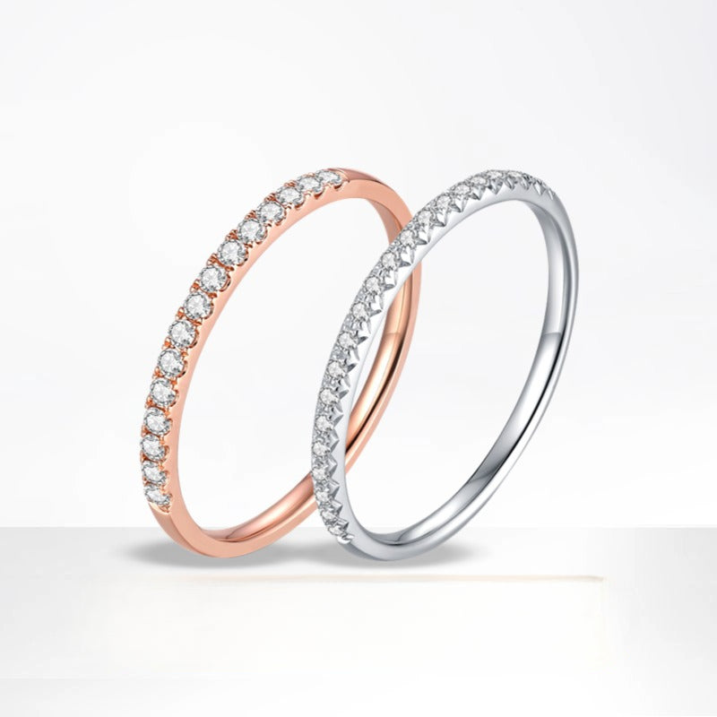 Casual Style18k Gold Inlaid Cultivated Diamond Ring Set for Men and Women Rose Gold White Gold Diamond k Gold Rings Couple Rings