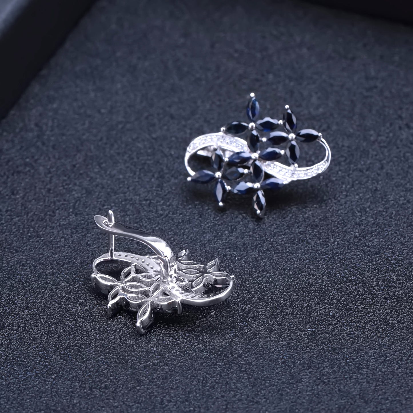 Design-inspired Sapphire Earrings Advanced Sense s925Silver Inlaid Natural Gemstone Earrings