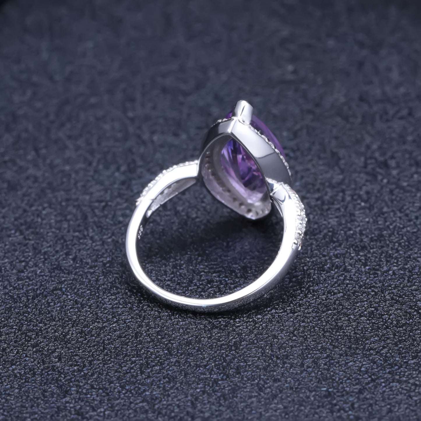Luxurious Design Natural Gemstone Amethyst Topaz Ring Fashion s925Silver natural gemstone ring