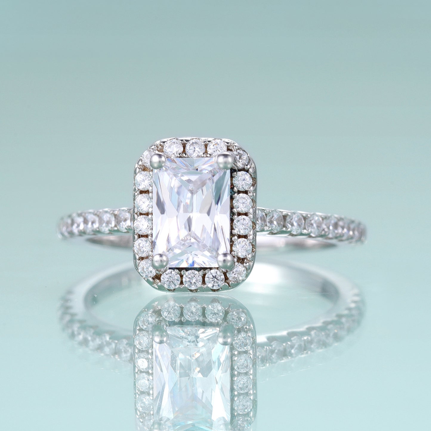 Emerald Cut Colorful Gemstone Ring s925Sterling Silver Plated18k Gold Rectangle Gemstone Wedding Ring