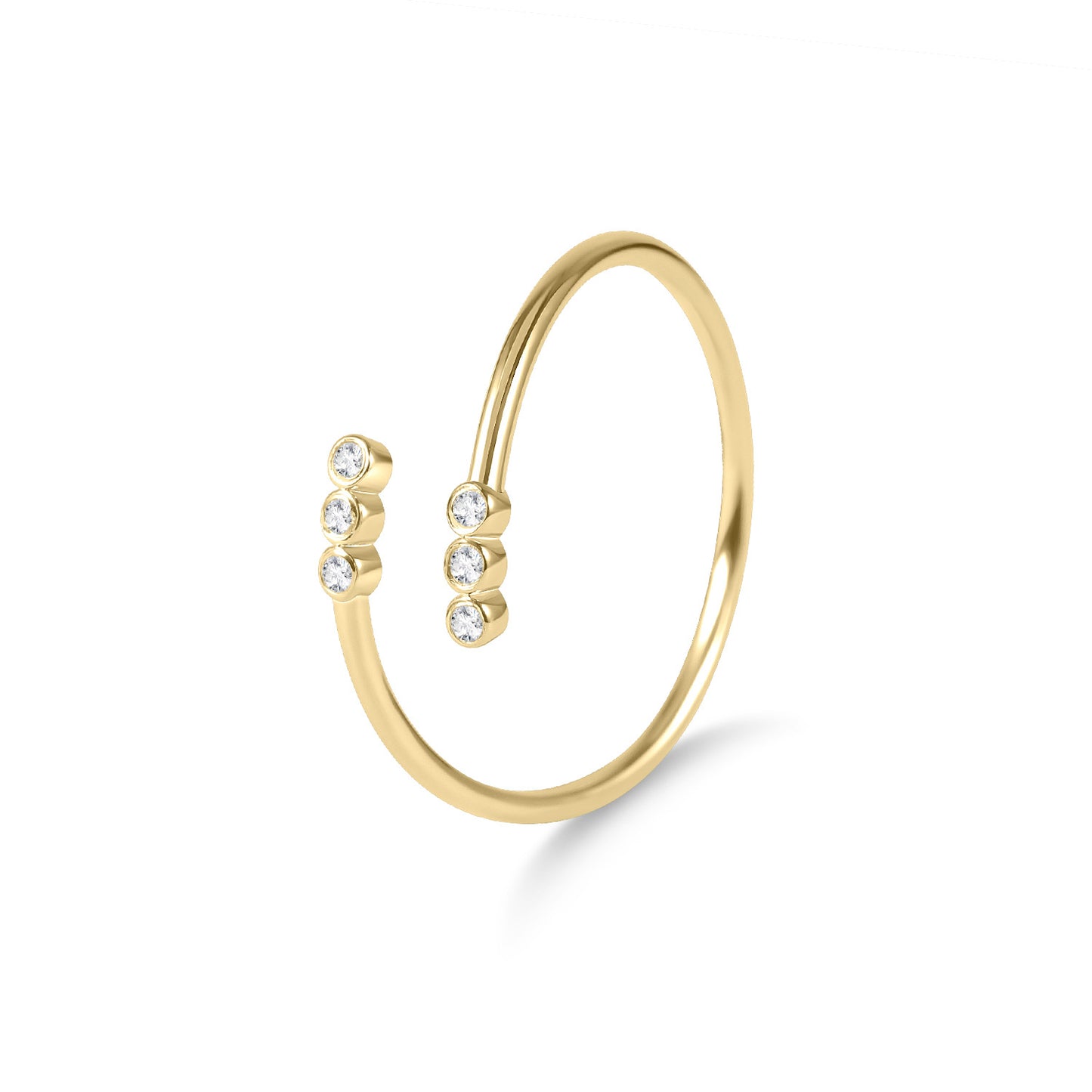 Niche High-Quality Open Ring s925Silver Inlaid Moissanite Ring Star Golden Dawn Series Small Ring Korean and Japanese Style