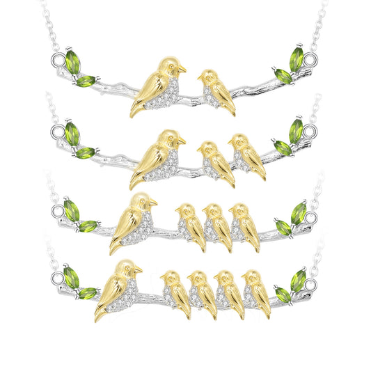 Designer High-End Pendant Bird Natural Style Design s925Silver Natural Gemstone Necklace Pendant