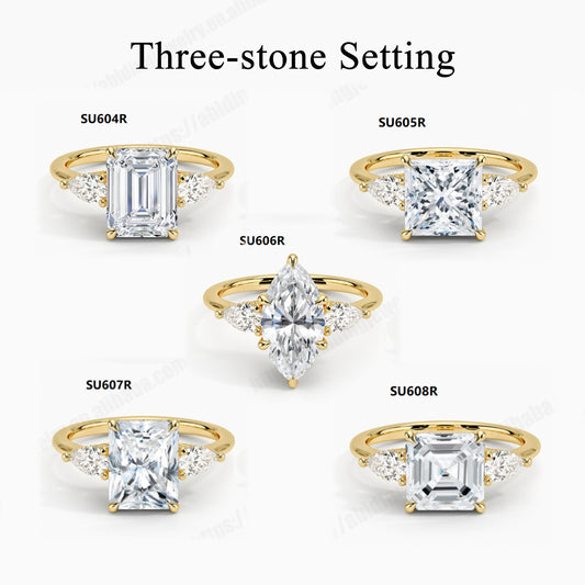 Spot Goods s925Sterling Silver Inlaid with Moissanite1Carat Wedding Ring Olive Shape Cushion Gold Ring Wholesale