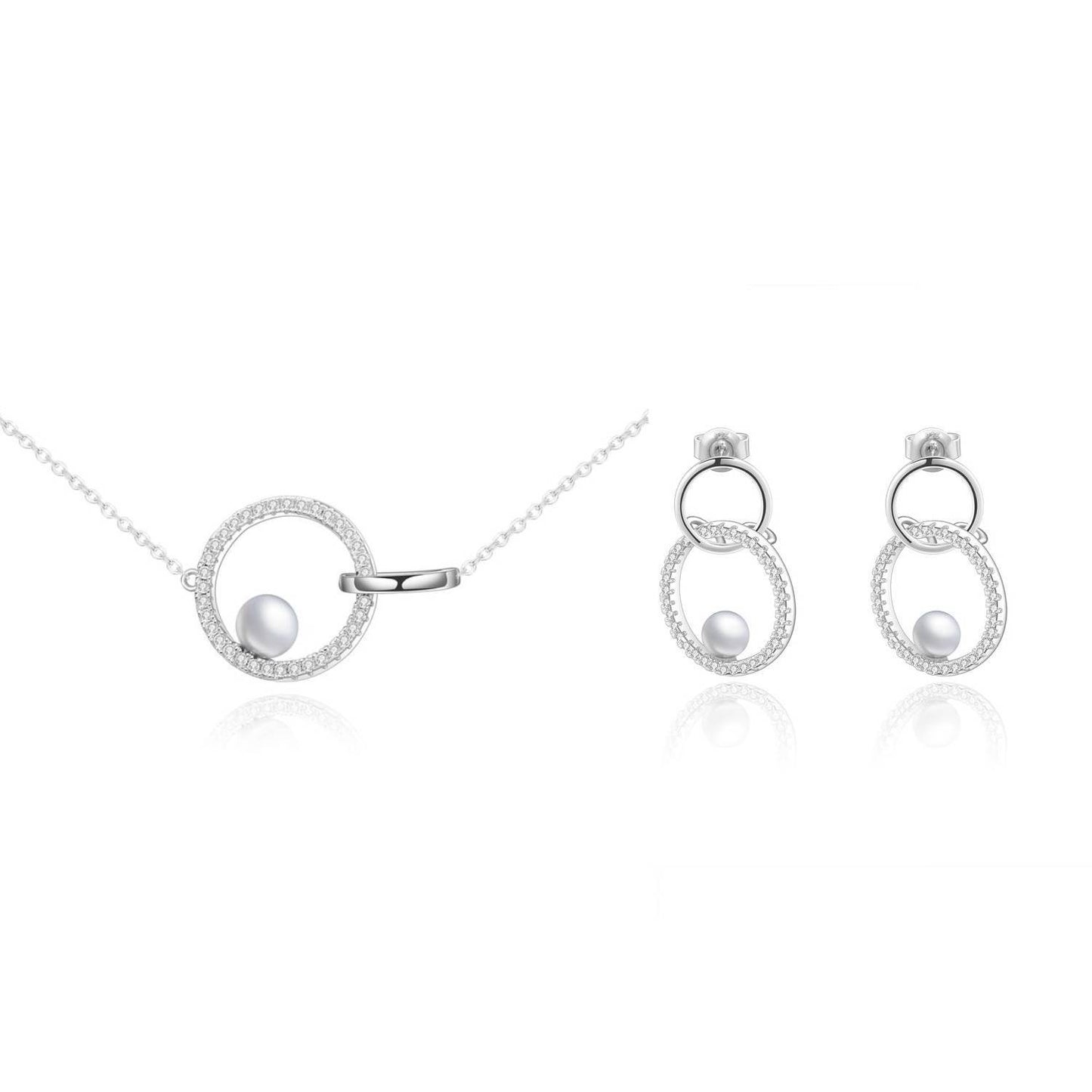 New arrivalAccessible Luxury Natural Pearl Jewelry Suit 925Silver Earrings Pendant Fashionable Elegant Freshwater Pearl Necklace