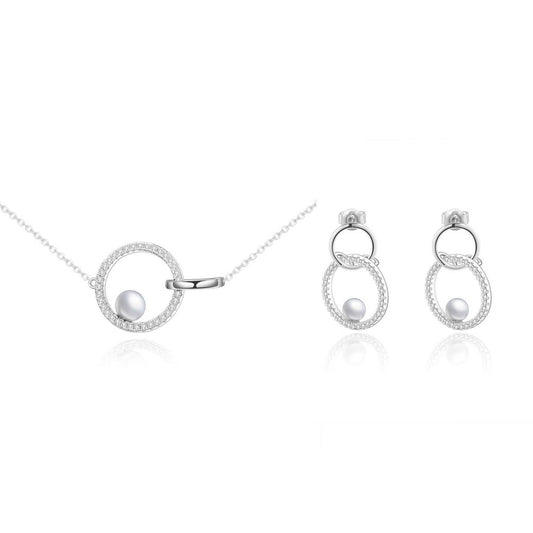 New arrivalAccessible Luxury Natural Pearl Jewelry Suit 925Silver Earrings Pendant Fashionable Elegant Freshwater Pearl Necklace