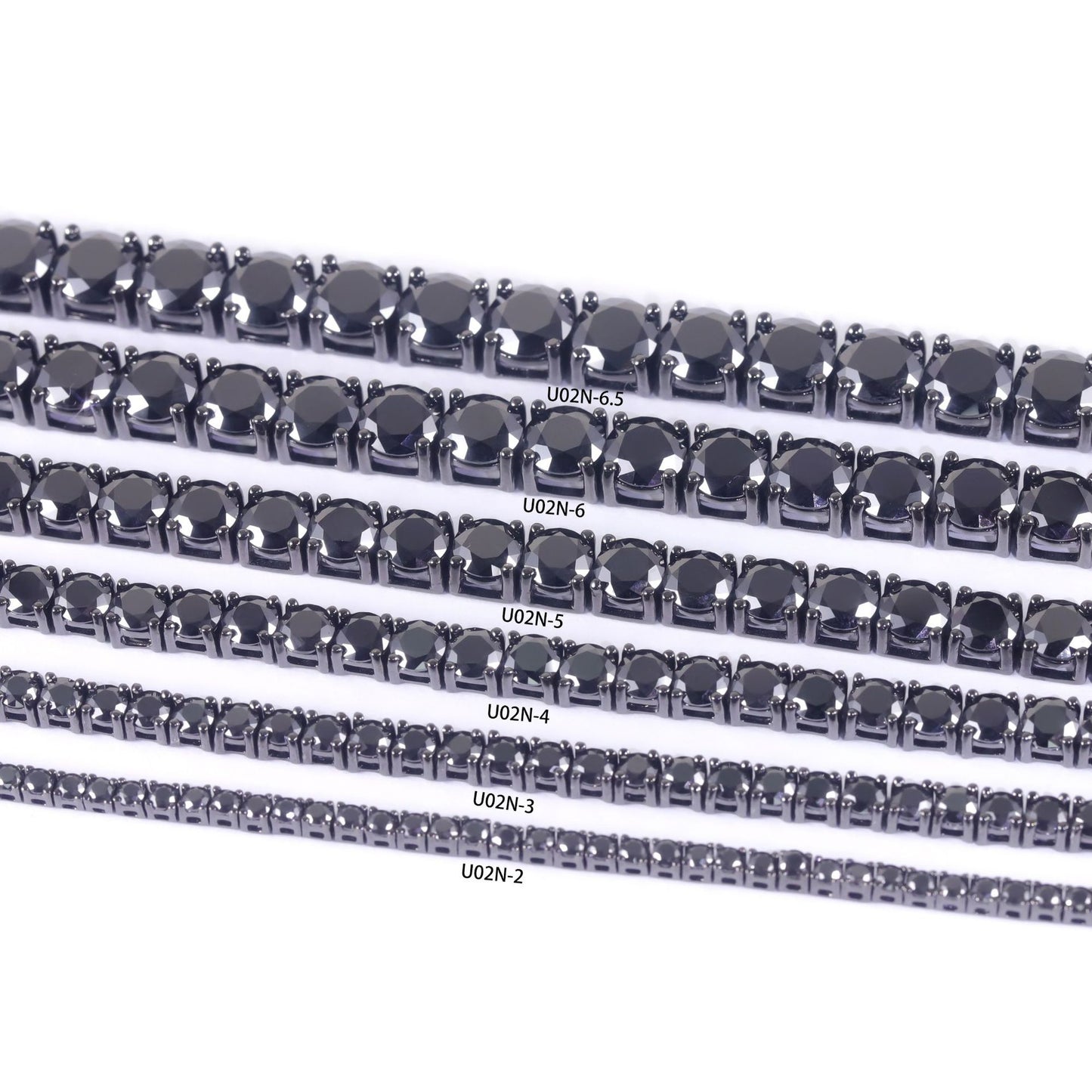 Unique Black Moissanite Necklace s925Sterling Silver2/3/4/5/6/6.5mm Tennis Chain Hip-Hop Dark Style