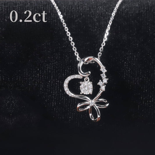 Korean Style Sweet and Luxurious Jewelry Set for Girls9/10/14/18k White Gold Clavicle Chain Cultivated Diamond Necklace