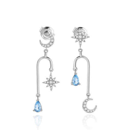 Unique Fashion Natural Gemstone Earrings Irregular Ear Jewelry S925Sterling Silver Plated18k Wholesale Gold Earrings
