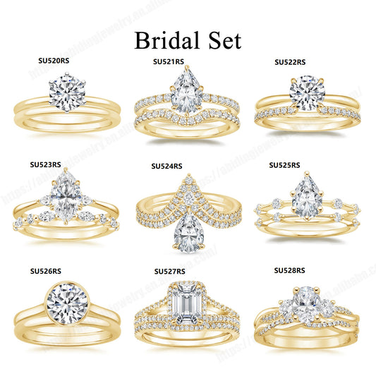 Fashion Layered Ring Set s925Sterling Silver Inlaid with Moissanite1Carat Wedding Ring Hot-Selling Ring