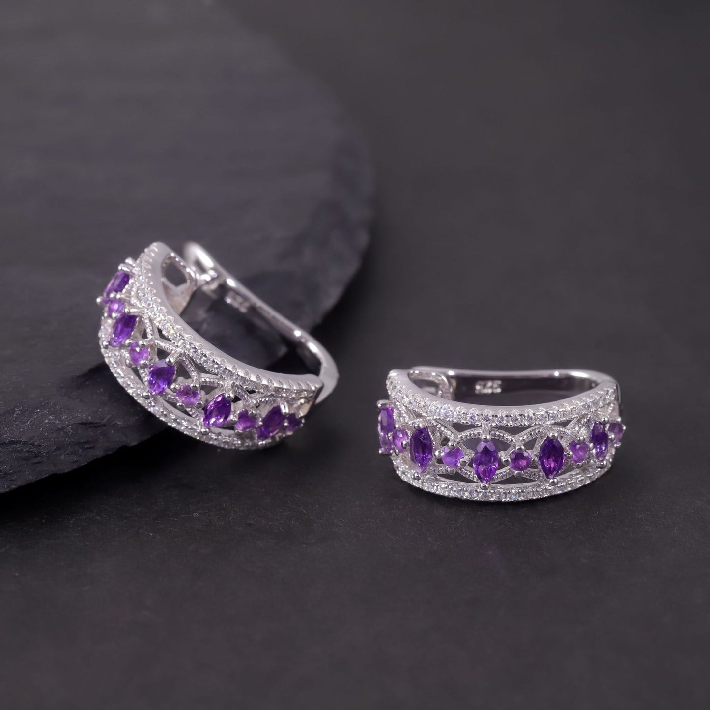 Unique Delicate Natural Topaz Earrings s925Sterling Silver Cluster Crystal Garnet Colorful Gemstone Earrings for Women