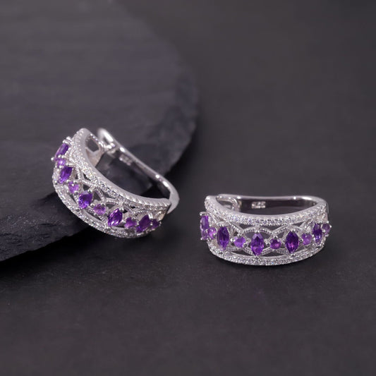 Unique Delicate Natural Topaz Earrings s925Sterling Silver Cluster Crystal Garnet Colorful Gemstone Earrings for Women